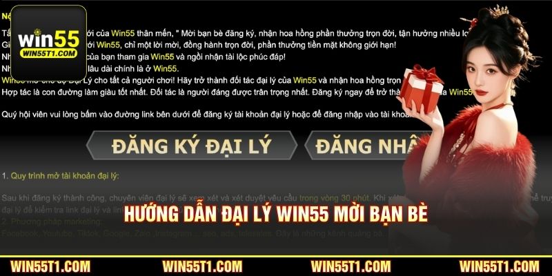 Hướng dẫn đại lý Win55 mời bạn bè